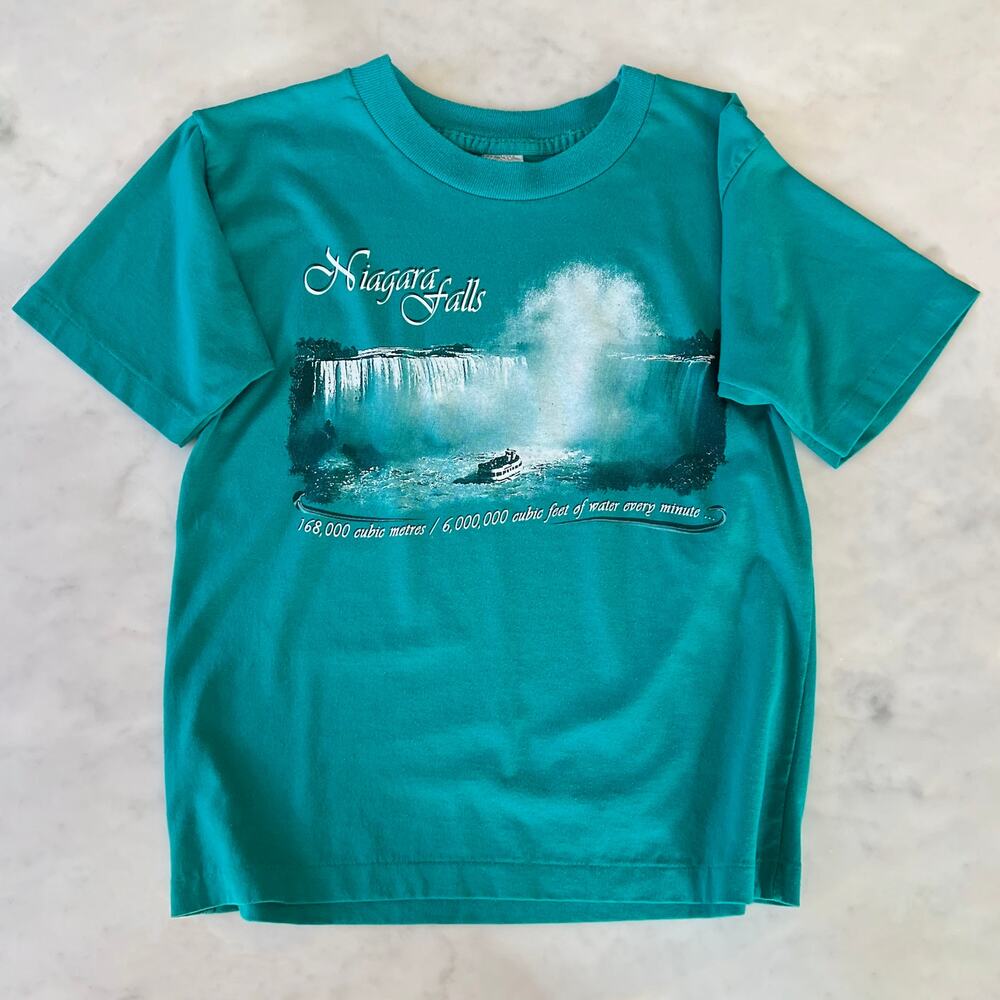 Vintage Kids' Niagara Falls Canada Teal T Shirt / Kid's M/L / 8 - 10